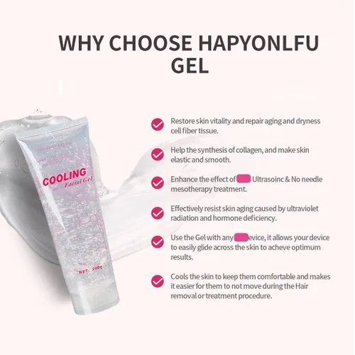 Vista 5 de Gel refrescante para mujeres u hombres, cuerpo facial utilizado con sistema de eliminación de vello láser y dispositivo de estiramiento de elevación
