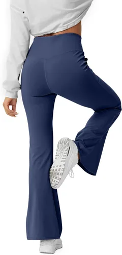 Vista 74 de HEGALY Pantalones de yoga acampanados para mujer, leggings cruzados, suaves, de cintura alta, pantalones casuales de entrenamiento con corte de bota