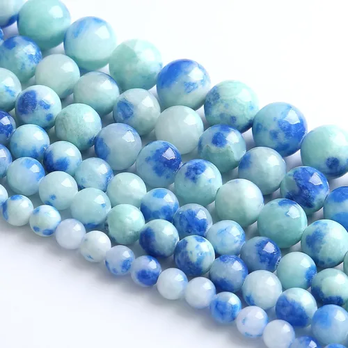 Vista 72 de 4MM 88 piezas de cuentas sueltas de piedra natural verde turquesa africana para hacer pulseras y collares de bricolaje