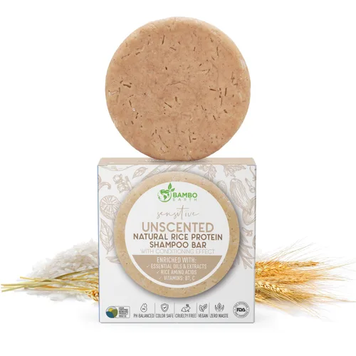 Vista 10 de Barra de champú de agua de proteína de arroz sólido con jabón para el cabello con efecto acondicionador - Barras de champú para cabello con todos