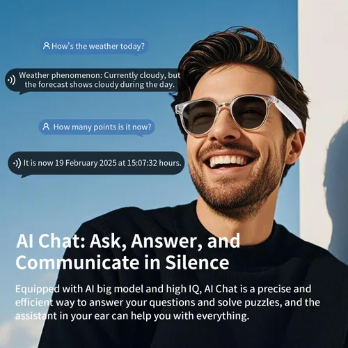 Vista 7 de Lentes inteligentes de traducción AI para hombres y mujeres, lentes que cambian de color, lentes de traducción en tiempo real, traducción de fotos