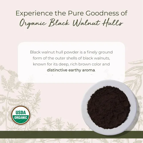 Vista 2 de Starwest Botanicals Polvo orgánico de cáscara de nogal negro, sin OMG