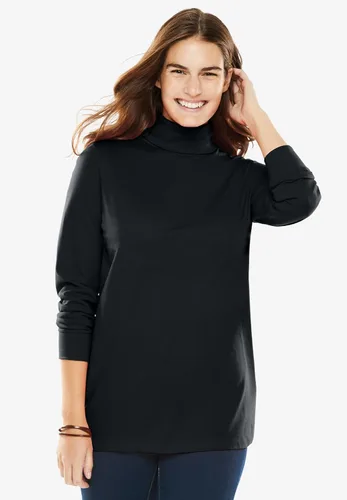 Vista 6 de Camisa algodón, cuello de tortuga, talla grande, Perfecta, para mujer.