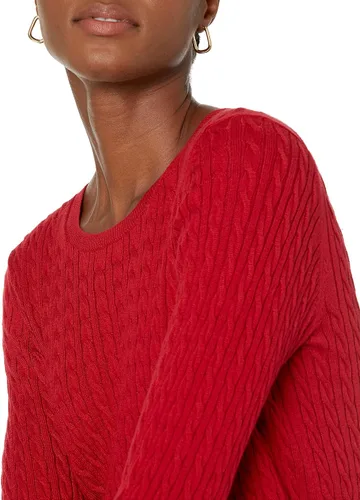 Vista 4 de Tienda Essentials - Suéter ligero de punto trenzado de manga larga con cuello redondo para mujer