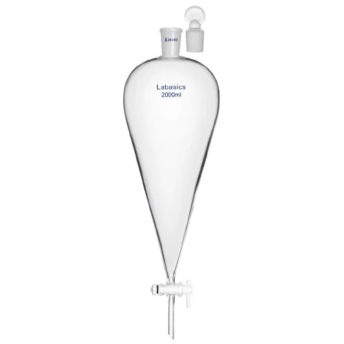 Vista 11 de Labasics Embudo separador cónico de vidrio borosilicato 2.0 fl oz con llave de paso de PTFE, 2.0 fl oz