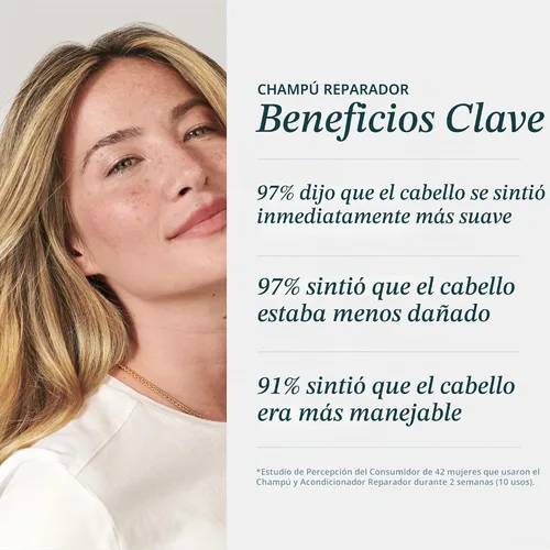 Vista 6 de VIRTUE Champú de recuperación sin sulfato con queratina y aceite de semilla de baobab para cabello dañado, color seguro