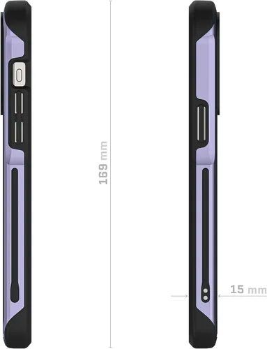 Vista 9 de Ghostek Atomic Slim - Funda protectora para iPhone 15 Pro Max, compatible con accesorios MagSafe, marco de metal de aluminio, funda de teléfono