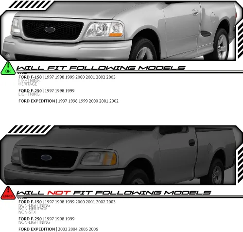 Vista 5 de EPIC LIGHTING Faros halógenos tipo OE compatibles con FOR.D 01-03 F-150 97-99 F-250 LIGHTNING