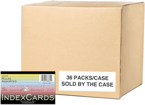 Vista 23 de Roaring Spring Fichas de índice de 4 x 6 pulgadas, caja a granel de 36 paquetes de 100 cada uno, papel de índice blanco liso 100#, rayado