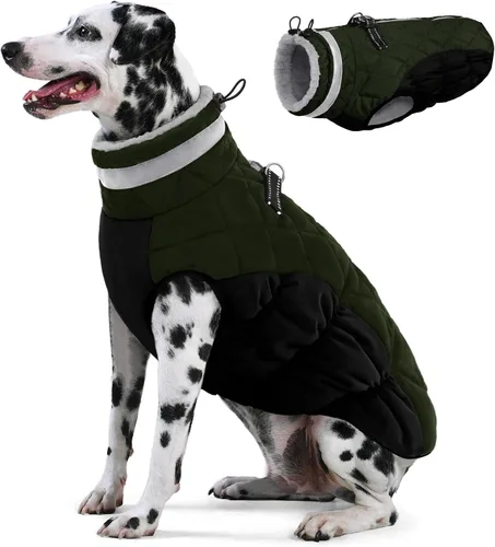 Vista 46 de AOFITEE Abrigo para perro, chaquetas cálidas para perros pequeños, abrigo de invierno para perros con arnés integrado, chaqueta de invierno