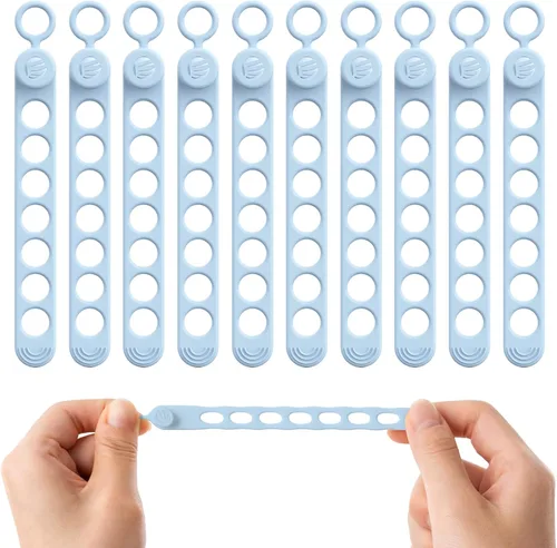 Vista 10 de ORICO Bridas de silicona para cables, organizador de cables de datos reutilizable con diseño de hebilla de bloqueo, envolturas de cable de alta