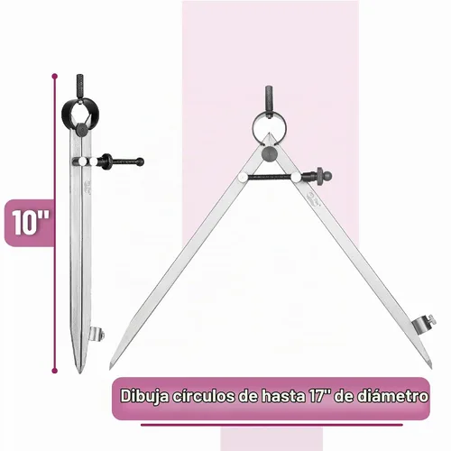 Vista 2 de Mr. Pen - Brújula Profesional con Candado, Brújula de Lápiz, Brújula para Carpintería, Brújula para Geometría, Divisor de Alas, Brújula de Dibujo