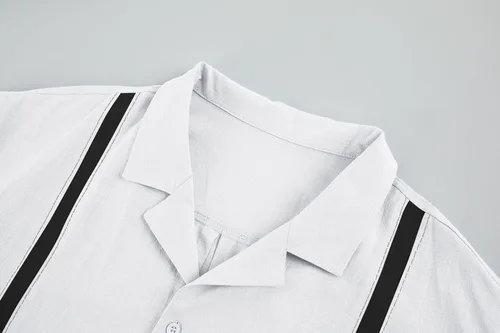 Vista 2 de Xenuay Camisas guayabera de algodón y lino para hombre, camisa de manga larga con botones