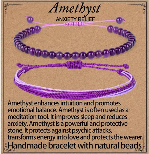 Vista 73 de LPBeads Pulsera de piedra natural hecha a mano de tamaño ajustable