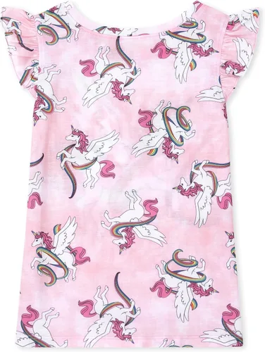 Vista 5 de The Children's Place Girls Short Sleeve Top and Pants 2 Piece Pajama Sets 2-Pack