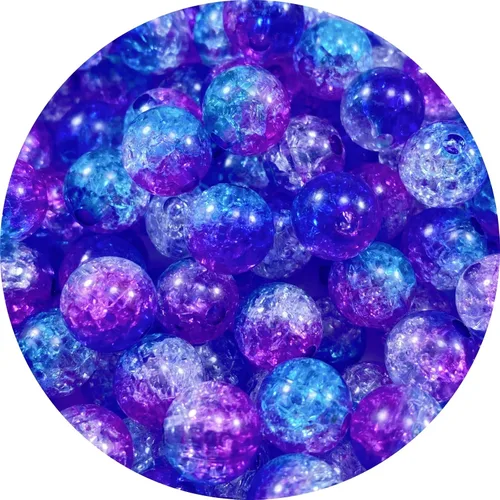 Vista 12 de 300 piezas cuentas de acrílico de 8 mm con grietas, cuentas redondas de cristal acrílico para hacer joyas, pulseras, collares, manualidades