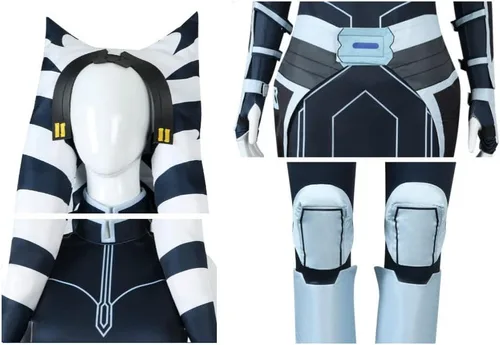 Vista 5 de Disfraz de Tano para niños, disfraz de cosplay con tocado Tano, accesorios para niñas para Halloween