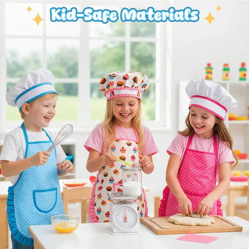 Vista 3 de LovesTown Juegos de Cocina y Horneado para Niños, 32 Piezas Accesorios de Cocina de Juguete Juguetes de Juego de Simulación para Cumpleaños de Niños