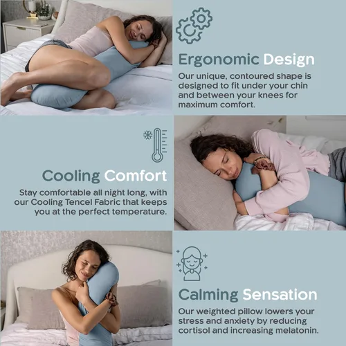 Vista 4 de SleepCloud Almohada corporal con peso de 6.5 libras, cubierta de Tencel