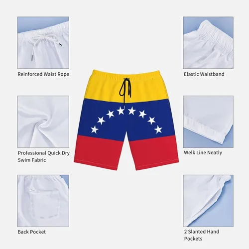 Vista 4 de TIETIE Men's Swim Shorts Quick Dry Athletic Swimwear Shorts Pockets