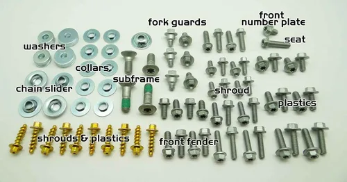 Vista 2 de 97pc SPECBOLT Kit de pernos de cuerpo para guardabarros de asiento de plástico, protectores de horquilla, cubiertas y bastidor auxiliar. Se adapta a