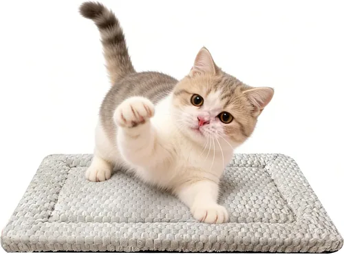 Vista 34 de Tapete de cama para gatos y perros, tapete reversible para jaula de perro, suave y transpirable, cama duradera para perros y gatos extra pequeños