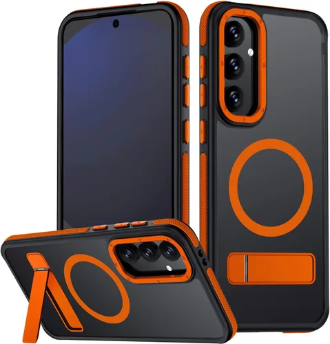 Vista 17 de para Samsung Galaxy S24 Plus, [Compatible con MagSafe], soporte ajustable, funda de grado militar a prueba de caídas, funda translúcida mate