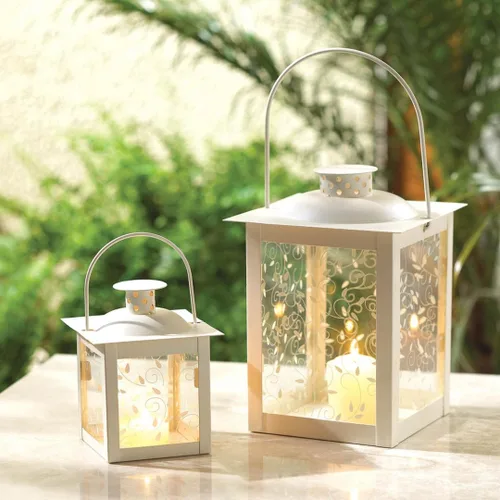 Vista 3 de Koehler 37441 - Farol decorativo grande blanco de 8 pulgadas, sin