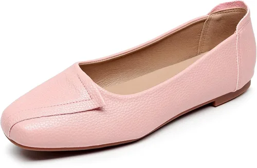 Vista 8 de VenusCelia - Zapatos bajos de baile para mujer Beige (Beige PU)