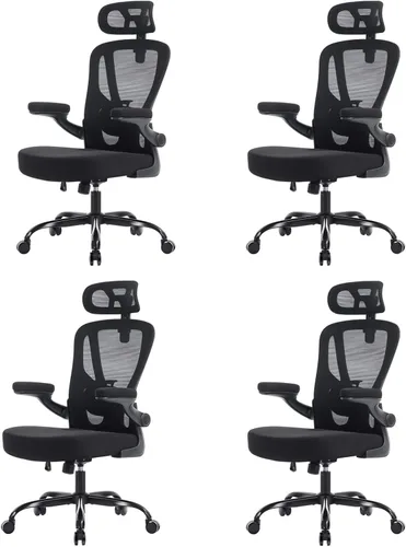 Vista 11 de Silla ergonómica de oficina, silla de escritorio de malla, color Negro