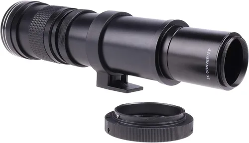 Vista 7 de Lente teleobjetivo zoom de 16.535-31.496 in F/8.3-16 con lente teleconvertidor de 2 X y anillo adaptador de montaje T2/T a PK para cámaras K-5 K-7