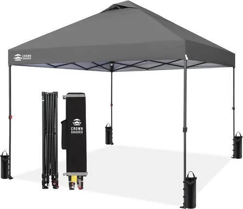 Vista 32 de CROWN SHADES Tienda de campaña desplegable de 10x10, toldo para exteriores Rojo