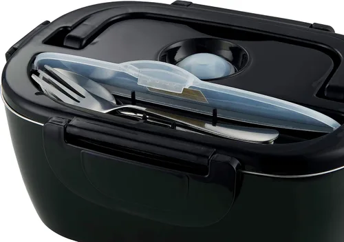 Vista 3 de Salton Fiambrera eléctrica 3 en 1, calentador de alimentos portátil para automóvil y hogar, lonchera térmica de 1.5 litros con tenedor y cuchara