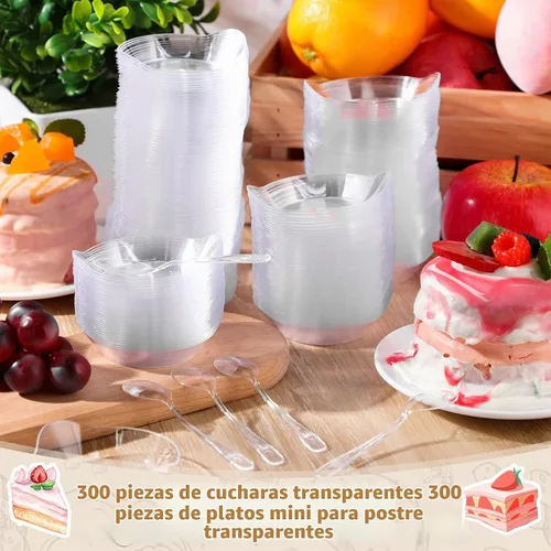 Vista 3 de Potchen - 600 mini platos de postre de 3.1 pulgadas con cucharas