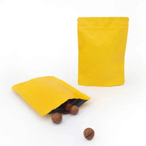Vista 5 de QQ Studio Bolsas de pie de aluminio Mylar mate sellables de doble cara (paquete de 100) (5.1 x 7.1 pulgadas, oro mate)