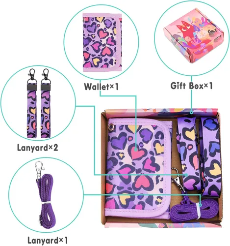 Vista 2 de Cartera infantil para niñas y niños, Leopardo-Púrpura, Moderno