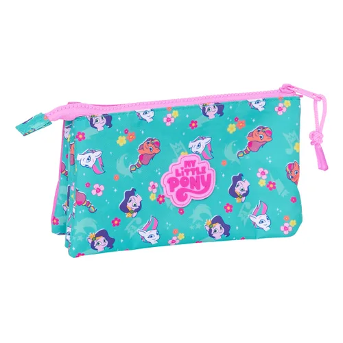 Vista 2 de Portatodo Triple My Little Pony Magic Rosa Turquesa 22 x 12 x 3 cm