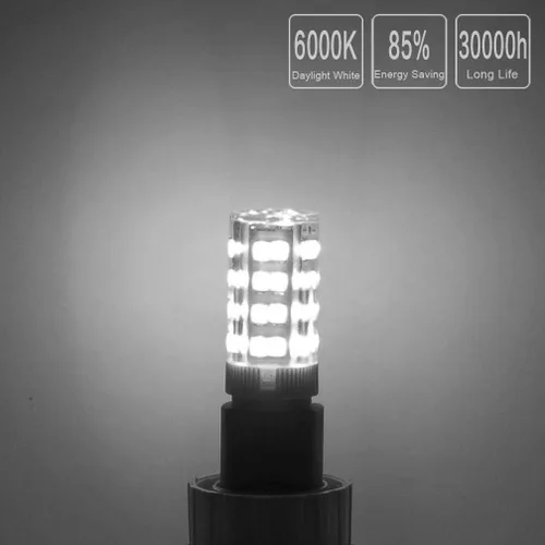 Vista 5 de Bombillas LED E12 equivalente a 3 W, bombilla halógena de 30 W, luz blanca diurna 6000 K, T3 T4, rosca Edison, base de vela, mini no regulable