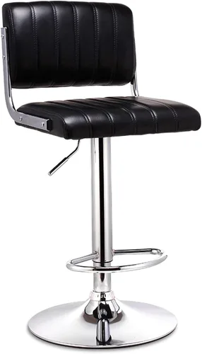 Vista 3 de Taburetes de bar giratorios de 360°, juego de 2 taburetes de barra de altura ajustable, sillas de barra de cuero sintético con respaldo, taburete