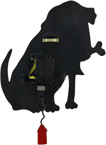 Vista 3 de Allen Designs Parker The Dog - Reloj de pared con péndulo negro de 13 pulgadas
