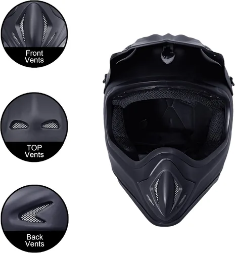 Vista 2 de KRN Casco todoterreno para adultos Casco ATV Aprobado por DOT- Casco de motocicleta motocross dirt bike KY-128