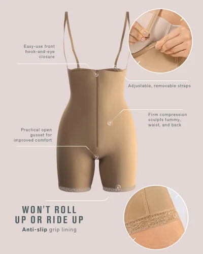 Vista 5 de Leonisa Body moldeador sin tirantes con control de abdomen para mujer