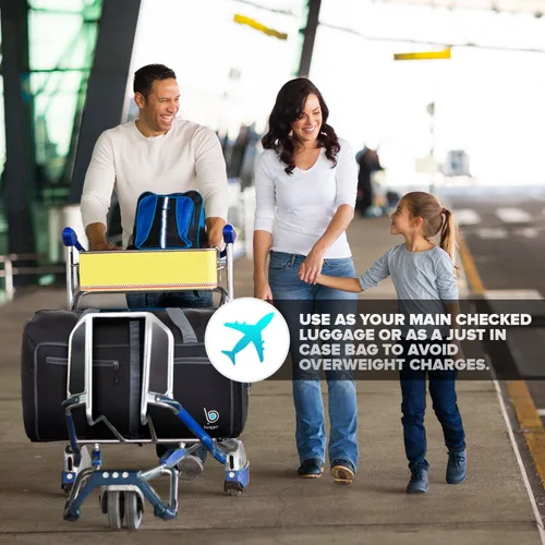 Vista 5 de Bago Bolsa de viaje para hombre y mujer, ligera, plegable, bolsa de lona para equipaje de 15.85 gal, 21.13 gal, y 26.42 gal (60 L, 80 L y 100 L)