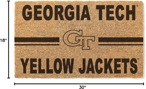 Vista 3 de KH Sports Fan Georgia Tech Yellow Jackets Logo Team Coir Felpudo (1063100239), marrón