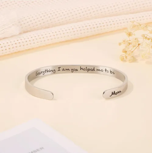 Vista 3 de JoycuFF Pulseras para mujer, joyería inspiradora personalizada, mantra, brazalete para amigas, regalo de aliento para ella