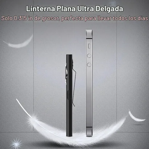 Vista 3 de Klarus E5 2 piezas de linterna de bolsillo, linterna recargable EDC, súper delgada 4.2x1x0.3 pulgadas, 600 lúmenes, puerto USB-C, IPX4, fuente