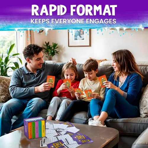 Vista 3 de QUOKKA Juego de tarjetas de conversación familiar – Juego de romper el hielo para niños y familias – Tarjetas rompehielos con más de 500 preguntas
