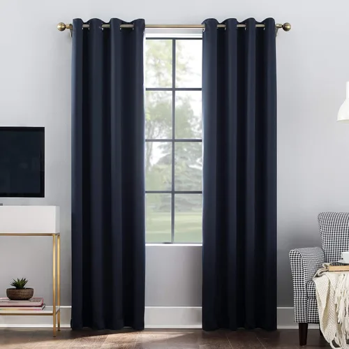 Vista 67 de Sun Zero Nordic - Juego de 2 paneles de cortinas con ojales de grado teatral extremo 100% opacas, 104" x 96" (2* 52" x 96"), cortinas opacas blanco