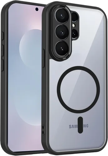 Vista 319 de Funda magnética transparente compatible con Xiaomi 17T, color negro 2 en 1 PC + TPU cubierta de teléfono a prueba de golpes, carcasa protectora
