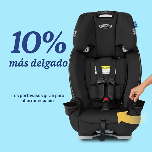 Vista 4 de Asiento de coche convertible 3 en 1 Graco Slimfit Diseño delgado y cómodo que ahorra espacio en su asiento trasero, Darcie
